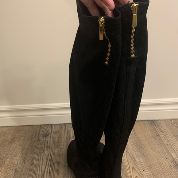 Black Over the Knee Audrey Brooke Boots - Picture 3 of 5